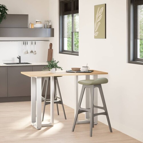 Noge za barski stol T-oblika 2 kom bijele 40x35x(90-91)cm čelik - NOVO