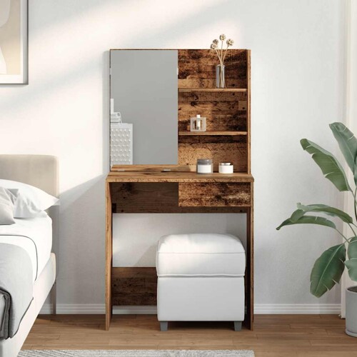 Toaletni stol s ogledalom Staro drvo 74,5x40x141 cm - NOVO