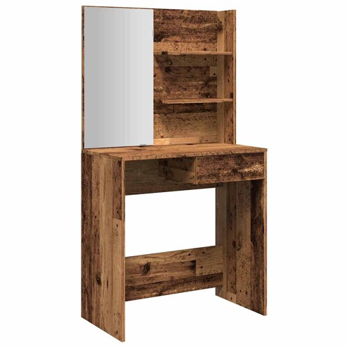 Toaletni stol s ogledalom Staro drvo 74,5x40x141 cm - NOVO