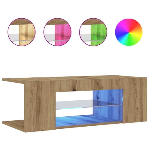TV ormarić s LED svjetlima Artisan hrast 90x39x30 cm - NOVO