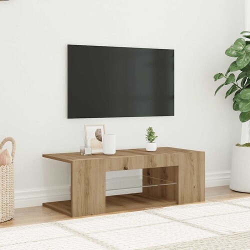 TV ormarić s LED svjetlima Artisan hrast 90x39x30 cm - NOVO