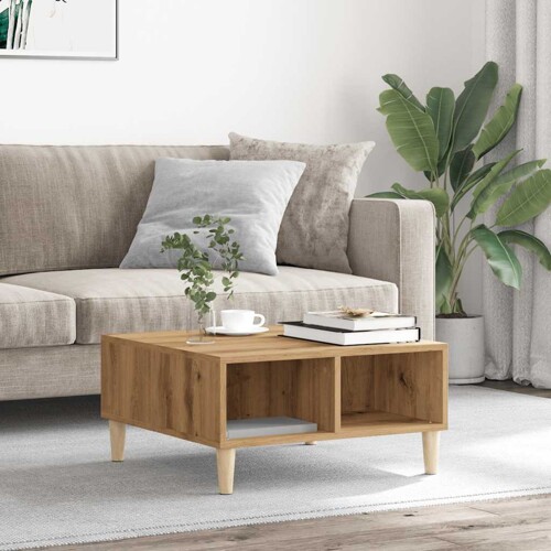 Stol za kavu Artisan hrast 60x60x30 cm izrađeno drvo - NOVO