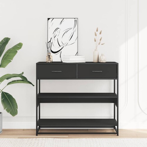 konzolni stol crni 90x35x80 cm konstruirano drvo - NOVO