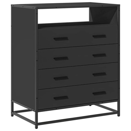 Ormar s ladicama crni 70x41x83,5 cm izrađeno drvo - NOVO