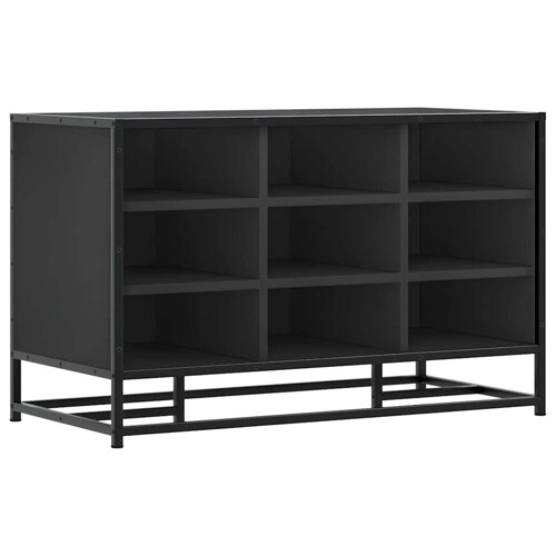 Klupa za cipele crna 84x40x53,5 cm Konstruirano drvo i metal - NOVO