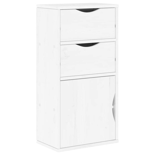 Bočni ormarić s ladicama ODDA bijeli 40x24x79 cm puno drvo bor - NOVO