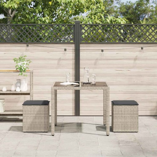 Vrtni stolci s jastucima 2 kom svijetlo sivi 40x40x43 cm - NOVO