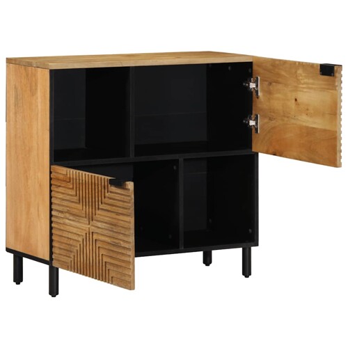 Komoda smeđa 80x33x75 cm Puno drvo Mango - NOVO