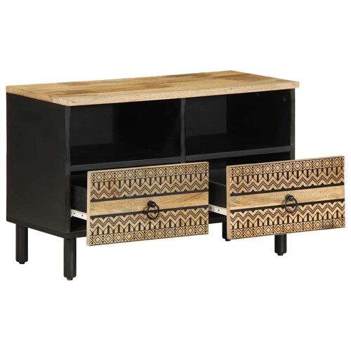 TV ormarić crni 70x33,5x46 cm Puno grubo drvo Mango - NOVO