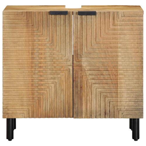 Kupaonski ormarić za umivaonik smeđi 62x33x58cm Puno drvo Mango - NOVO