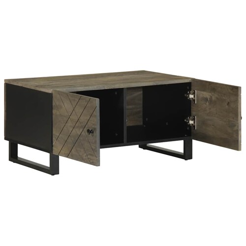 Stolić za kavu crni 80 x 50 x 40 cm od masivnog drva manga - NOVO