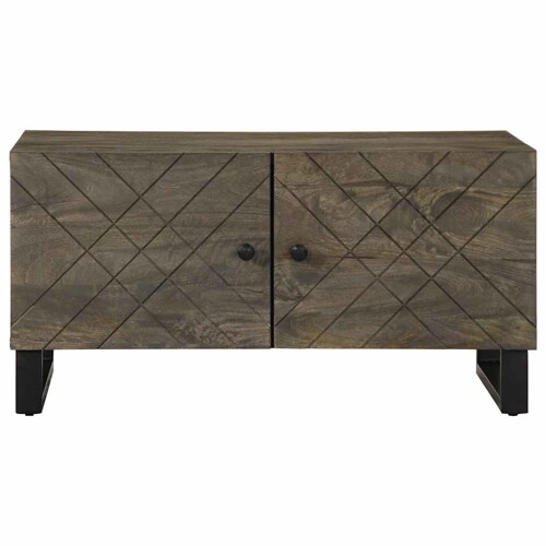 Stolić za kavu crni 80 x 50 x 40 cm od masivnog drva manga - NOVO