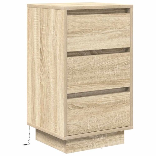 Noćni ormarić s LED svjetlima boja hrasta sonome 38x34x65 cm - NOVO
