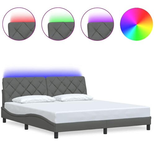 Okvir kreveta s LED-om bez madraca 180x200 cm od tkanine - NOVO