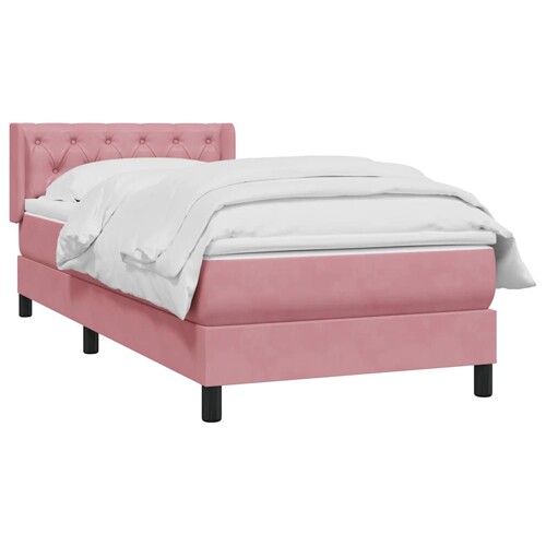 Box Spring krevet s madracem ružičasti 80x210 cm samt - NOVO