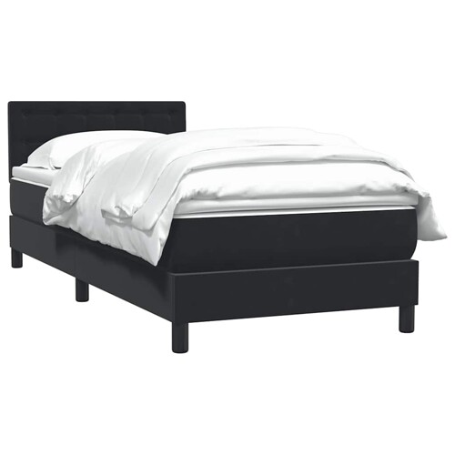 Box spring krevet s madracem crni 80 x 220 cm baršunasti - NOVO