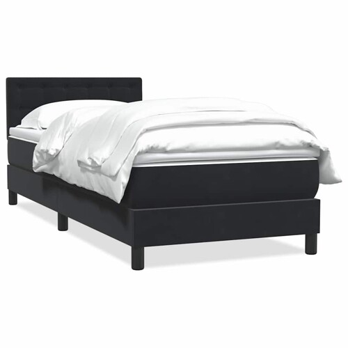 Box spring krevet s madracem crni 80 x 220 cm baršunasti - NOVO