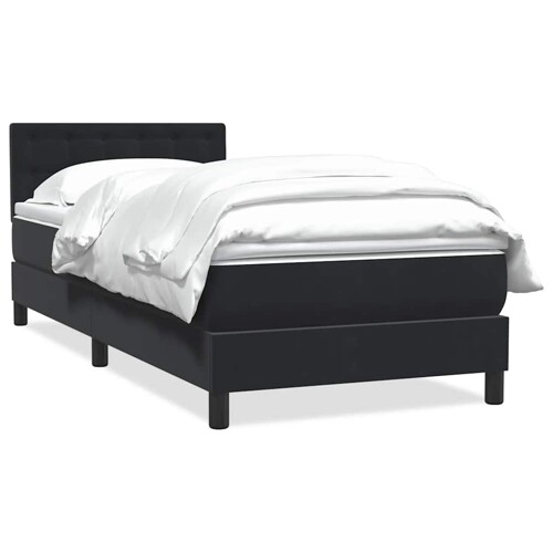 Box spring krevet s madracem crni 90x210 cm baršunasti - NOVO