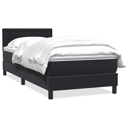 Box spring krevet s madracem crni 90x220 cm baršunasti - NOVO