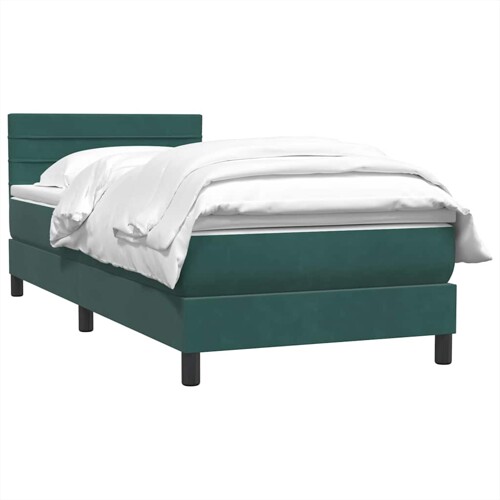 Box Spring krevet s madracem tamnozeleni 80x210 cm baršun - NOVO