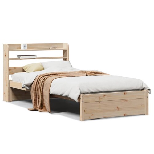 Okvir kreveta s uzglavljem 75x190 cm od borovine - NOVO