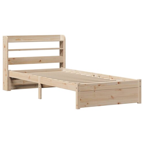 Okvir kreveta s uzglavljem 75x190 cm od borovine - NOVO