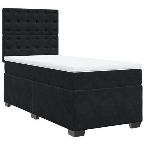 Box spring krevet s madracem crni 80 x 200 cm baršunasti - NOVO