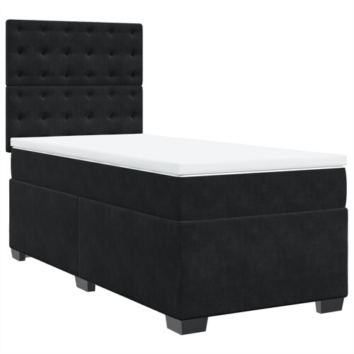 Box spring krevet s madracem crni 90x200 cm baršunasti - NOVO