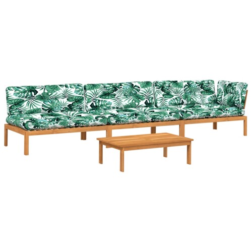4-dijelni set vrtnih sofa od paleta s jastucima od drva bagrema - NOVO