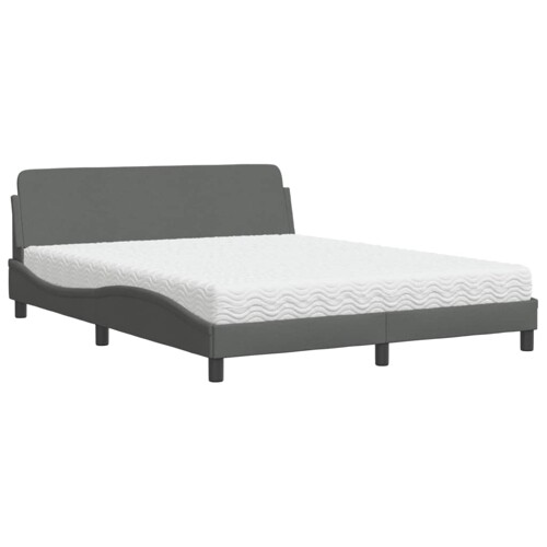 Krevet s madrac svjetlosivi 160x200cm tkanina - NOVO