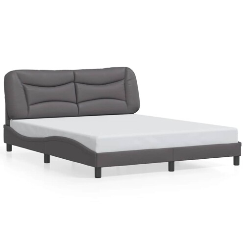 Okvir za krevet s uzglavljem sivi 160x200 cm od umjetne kože - NOVO