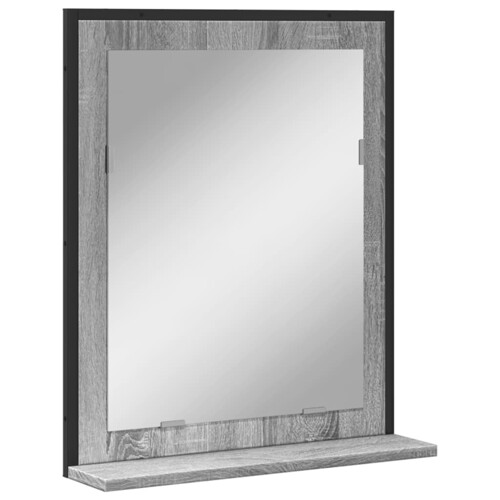 Kupaonsko ogledalo s policom boja hrasta 50 x 12 x 60 cm drveno - NOVO