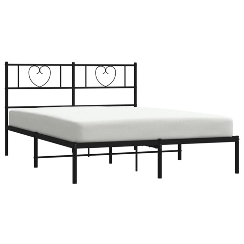 Metalni okvir za krevet s uzglavljem crni 160x200 cm - NOVO