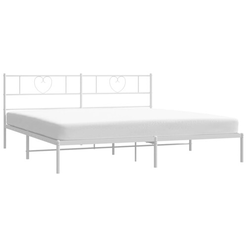 Metalni okvir za krevet s uzglavljem bijeli 180x200 cm - NOVO