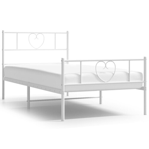 Metalni okvir kreveta uzglavlje i podnožje bijeli 80x200 cm - NOVO