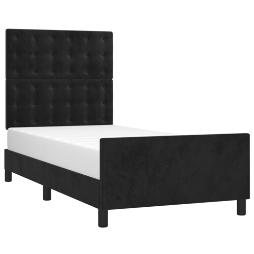 Okvir za krevet s uzglavljem crni 80x200 cm baršunasti - NOVO