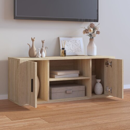 TV ormarić boja hrasta sonome 100x35x40 cm konstruirano drvo - NOVO