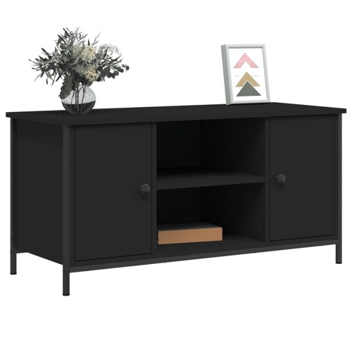 TV ormarić crni 100x40x50 cm od konstruiranog drva - NOVO