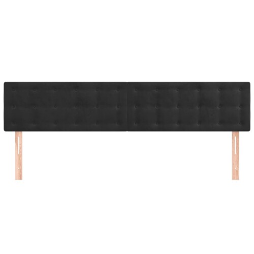 Uzglavlja 2 kom crna 80x5x78/88 cm baršunasta - NOVO