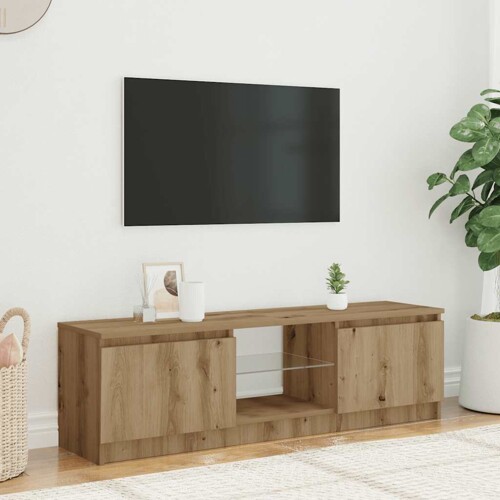 TV ormarić s LED svjetlima Artisan hrast 140x40x35,5 cm - NOVO