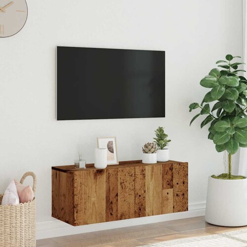 Zidni TV ormarić staro drvo 80x30x30 cm konstruirano drvo - NOVO