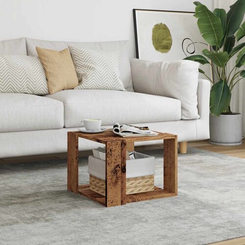 Stol za kavu staro drvo 40x40x30 cm konstruirano drvo - NOVO
