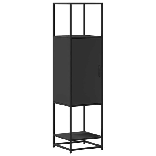 Visoka ploča crna 35,5x35x139 cm Konstruirano drvo i metal - NOVO