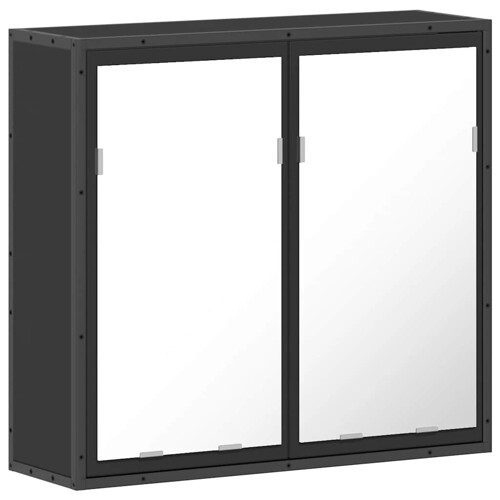 Kupaonski ormarić s ogledalom crni 65x20x60 cm izrađeno drvo - NOVO