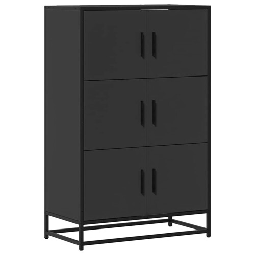 Visoka ploča crna 68x35x106,5 cm Konstruirano drvo i metal - NOVO