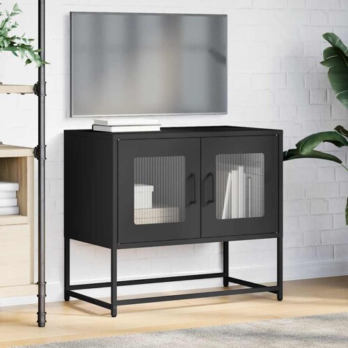 TV ormarić crni 68x39x60,5 cm hladno valjani čelik - NOVO