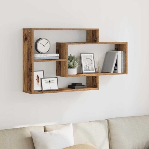 Zidna polica staro drvo 104x20x58,5 cm konstruirano drvo - NOVO