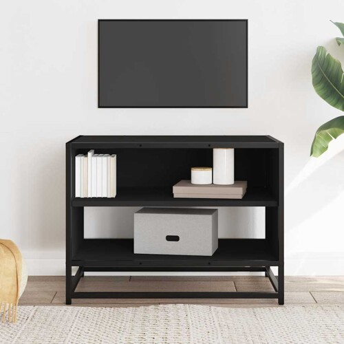 TV ormarić crni 61x40x46 cm Konstruirano drvo i metal - NOVO