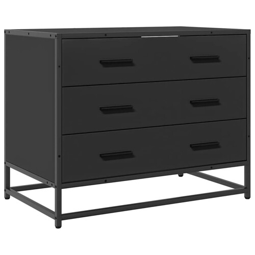 Ormar s ladicama crni 70x41x56 cm izrađeno drvo - NOVO