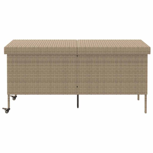 Vrtna kutija za pohranu s kotačima bež 160x55x75 cm poliratan - NOVO